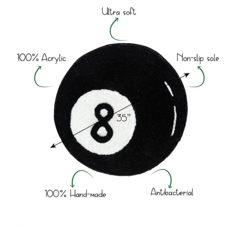 Halloween Magic 8-Ball Spooky Round Tufted Rug