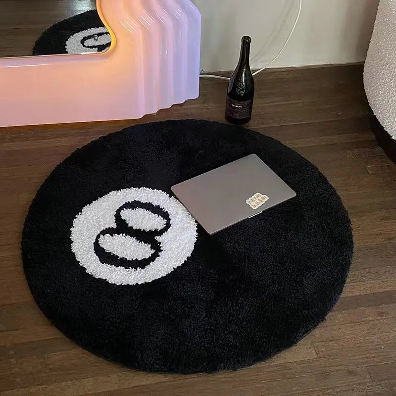 Halloween Magic 8-Ball Round Tufted Rug – Spooky Horror Movie Room Decor
