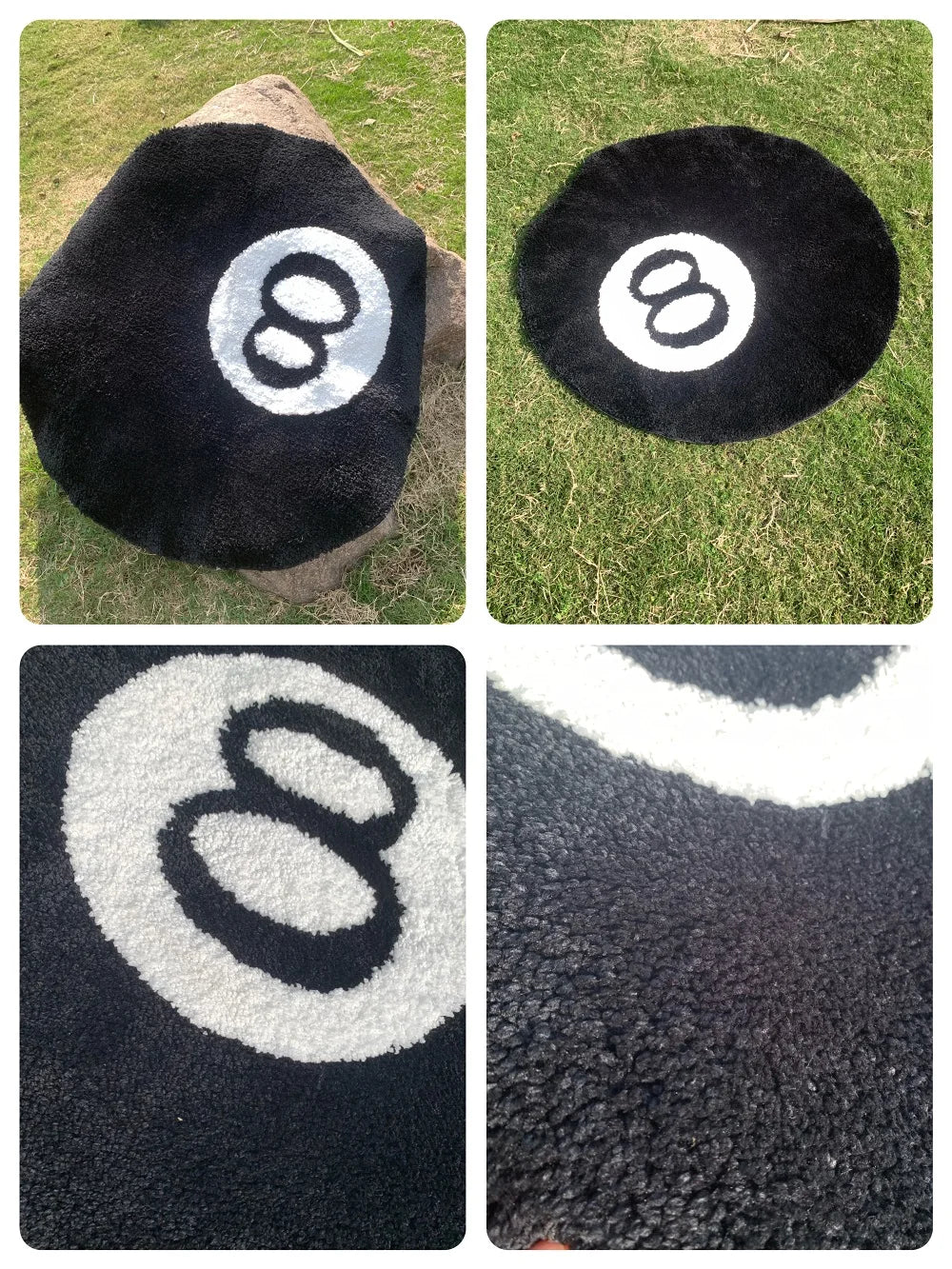 Halloween Magic 8-Ball Spooky Round Tufted Rug
