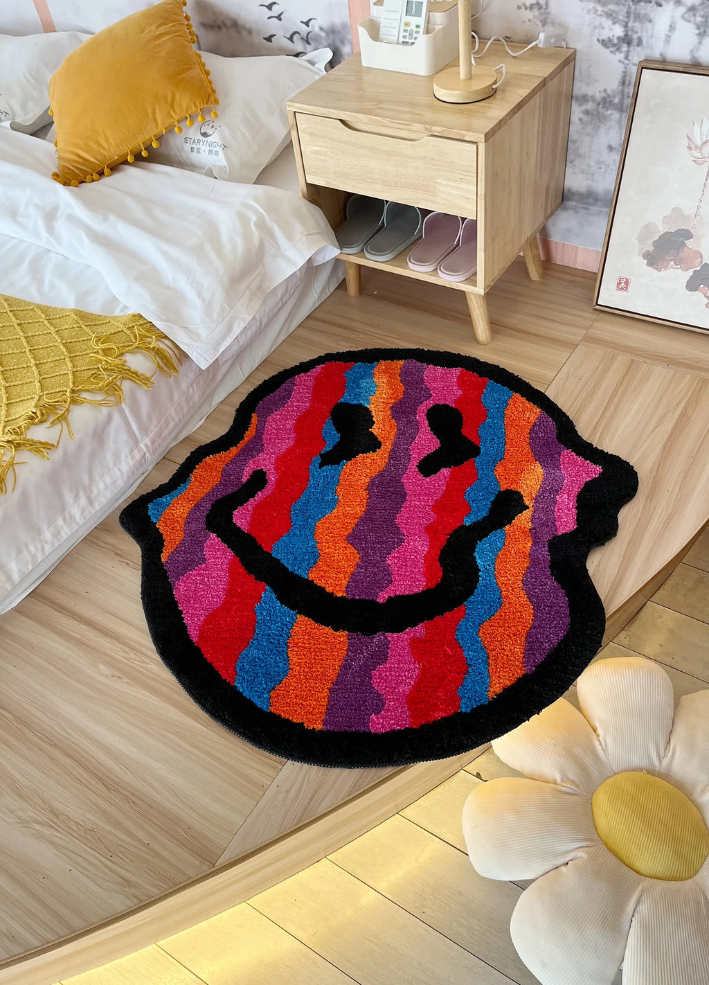 Twisted Smiley Handmade Tufted Rug