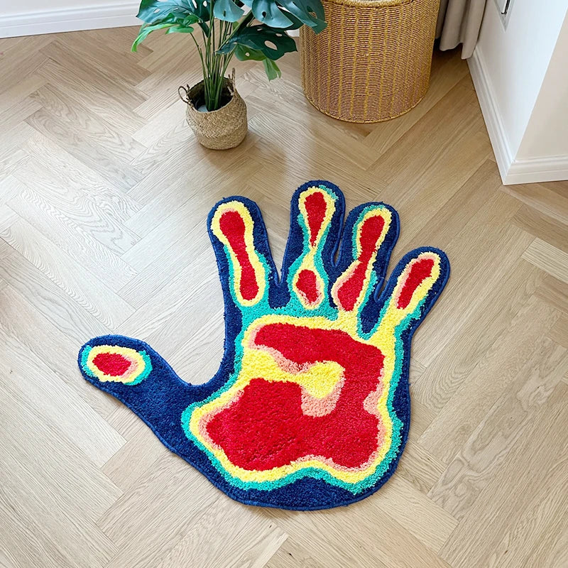 Thermal Handprint heat-map tufted rug