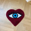 Heart-Eye Bunny Fluffy Kids Bedroom Rug – Cute Soft Plush Children's Room Mat