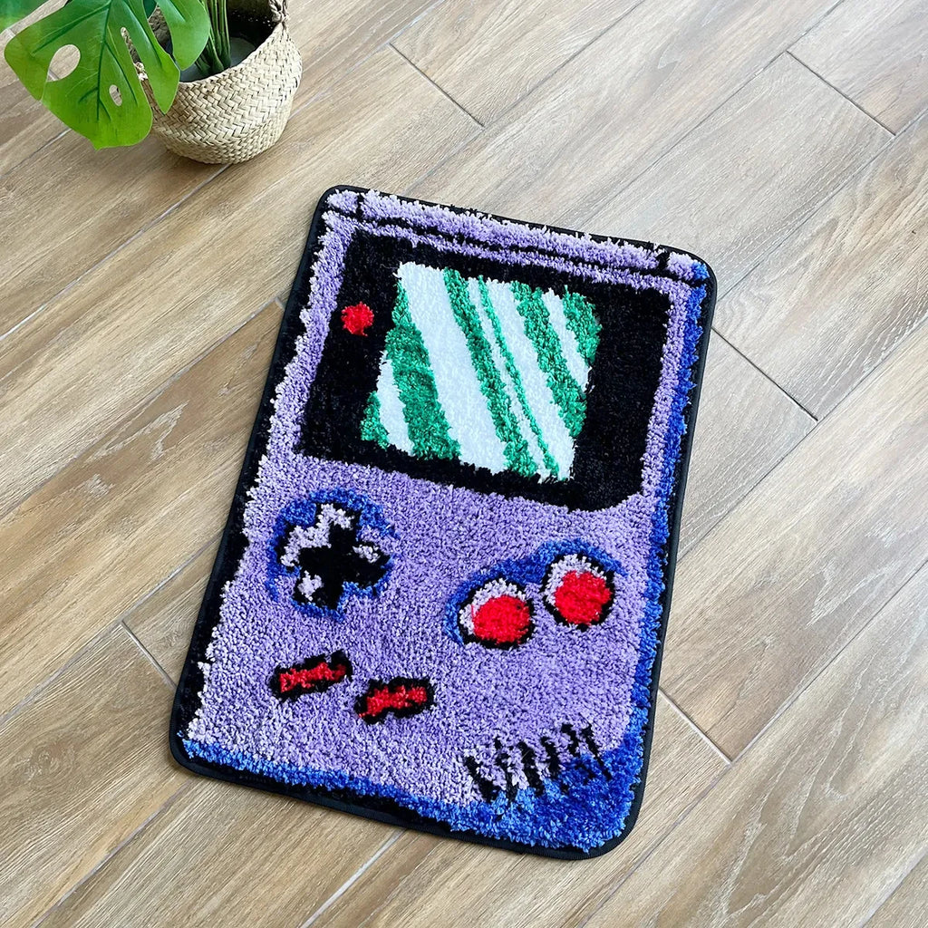 Retro Handheld Game Console Tufted Rug – Nostalgic Gaming Room Decor