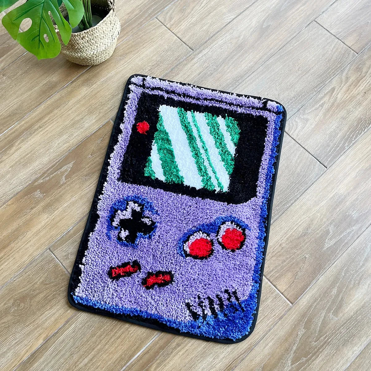 Retro Handheld Game Console Tufted Rug – Nostalgic Gaming Room Decor