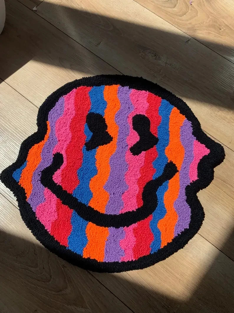 Twisted Smiley Handmade Tufted Rug