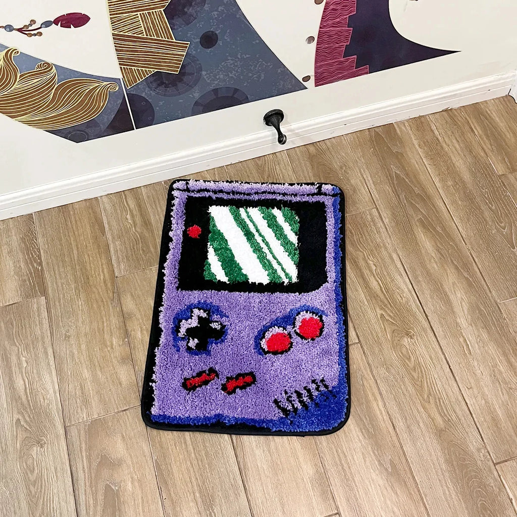 Retro Handheld Game Console Tufted Rug – Nostalgic Gaming Room Decor