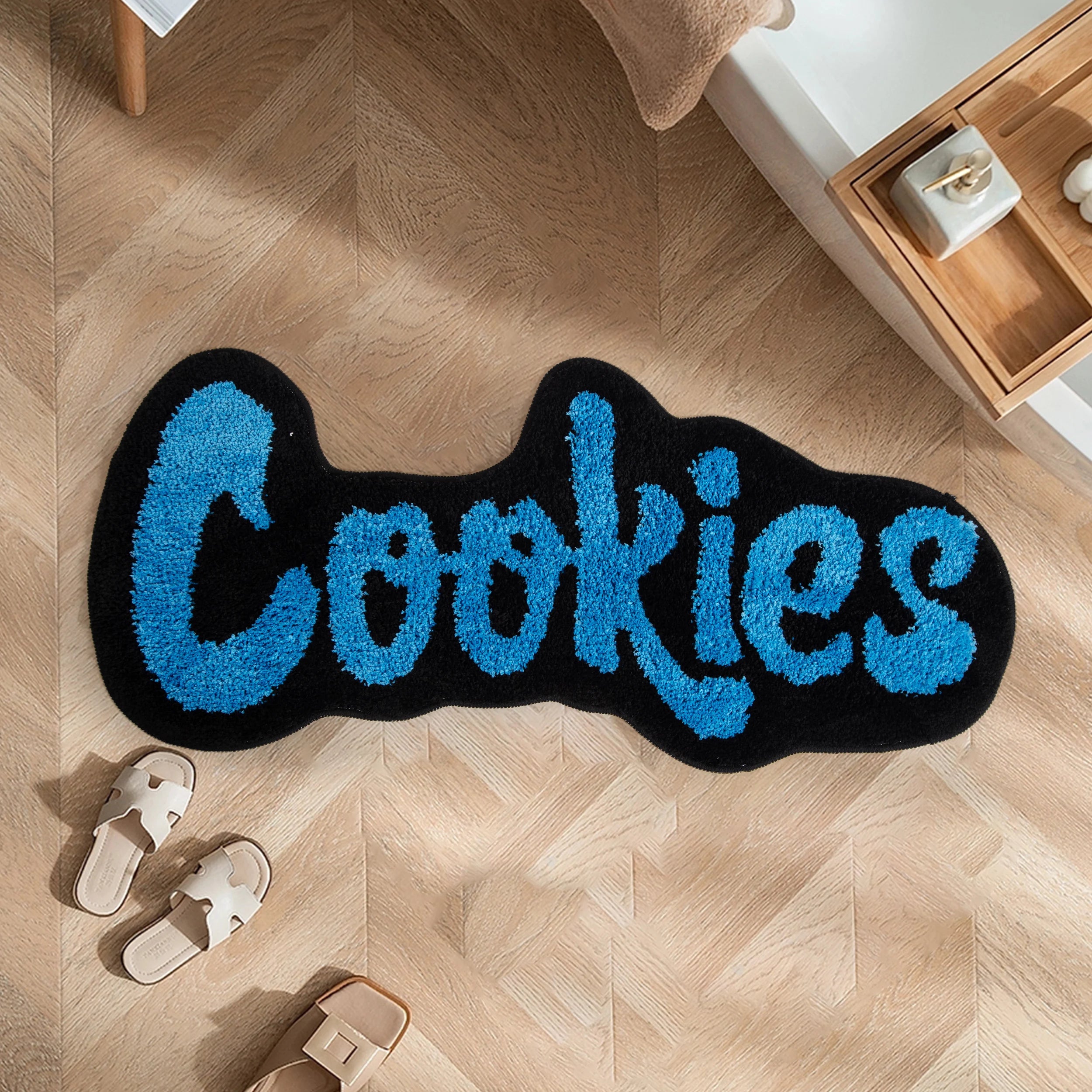 Street Style Cookies Tufted Area Rug – Irregular Shape Soft Non-Slip Mat