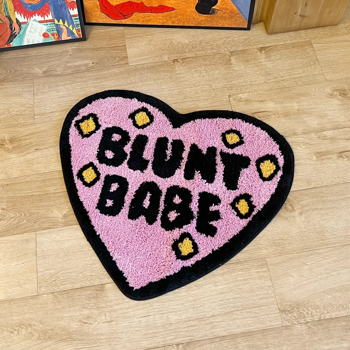 Blunt Babe Pink Nursery & Kids Room Rug – Fun Floral Soft Plush Bedroom Mat