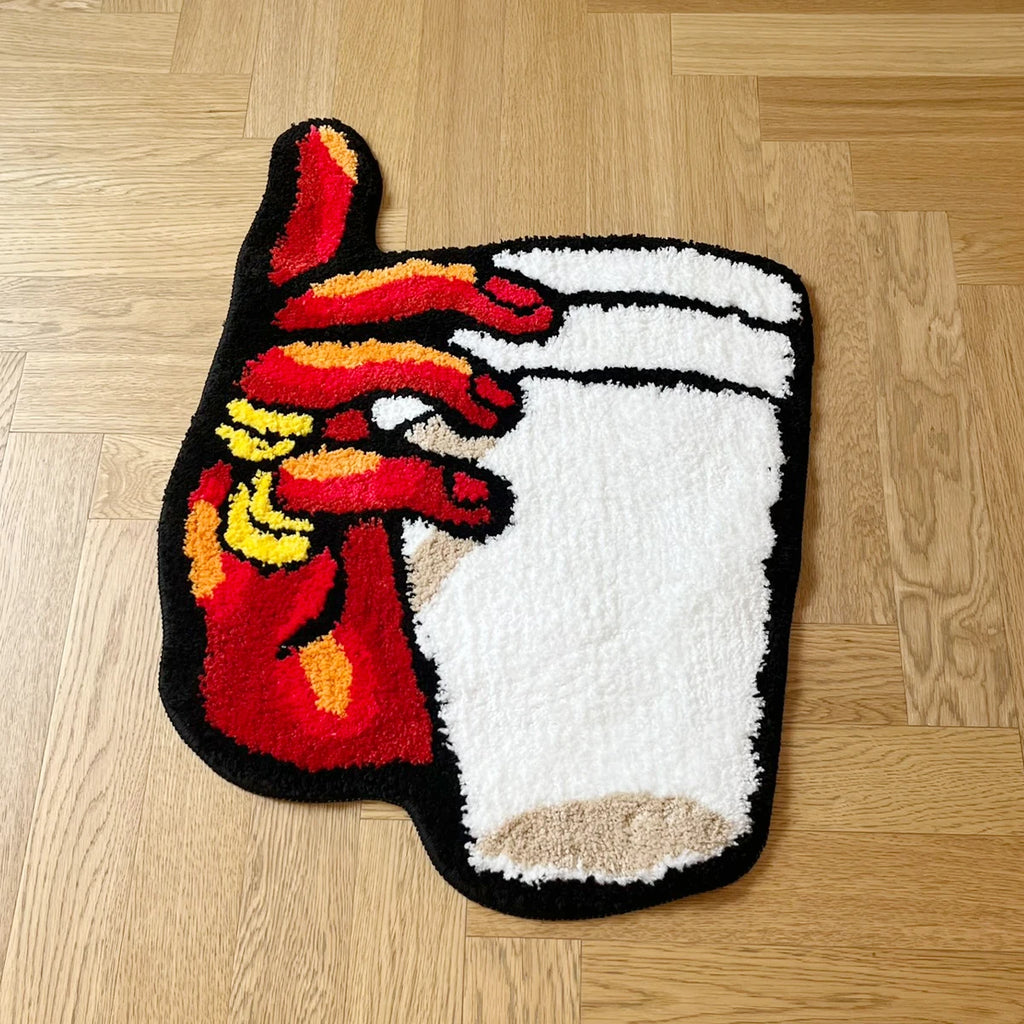 Coffee Cup Hand Vintage Tufted Rug – Funny Aesthetic Bedroom Mat