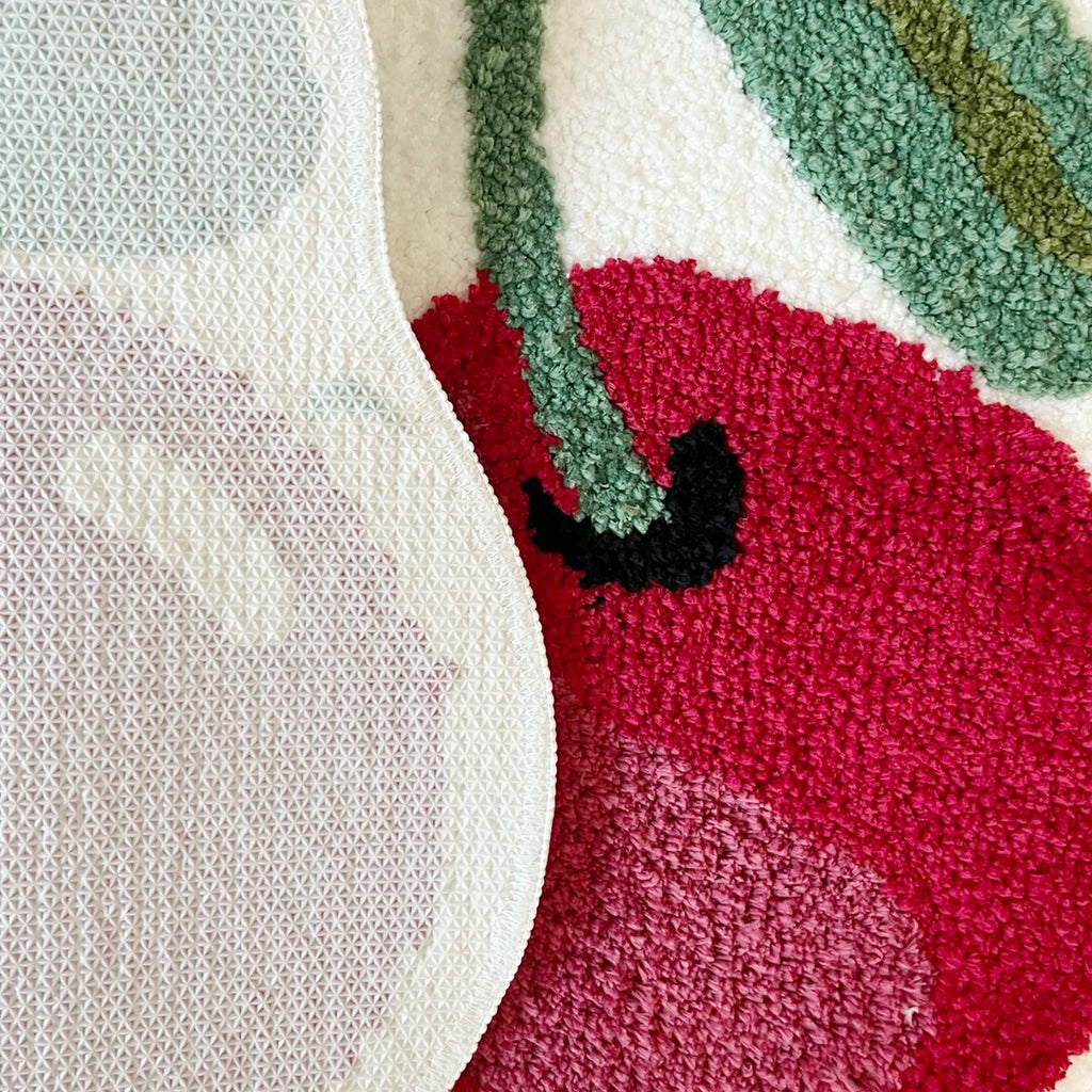Pink Cherry Blossom Handmade Tufted Rug – Floral Boho Shaped Bedroom Carpet