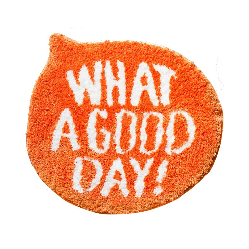 Good Day Pets Orange Plush Rug – Cute Animal-Print Fluffy Bedroom Mat
