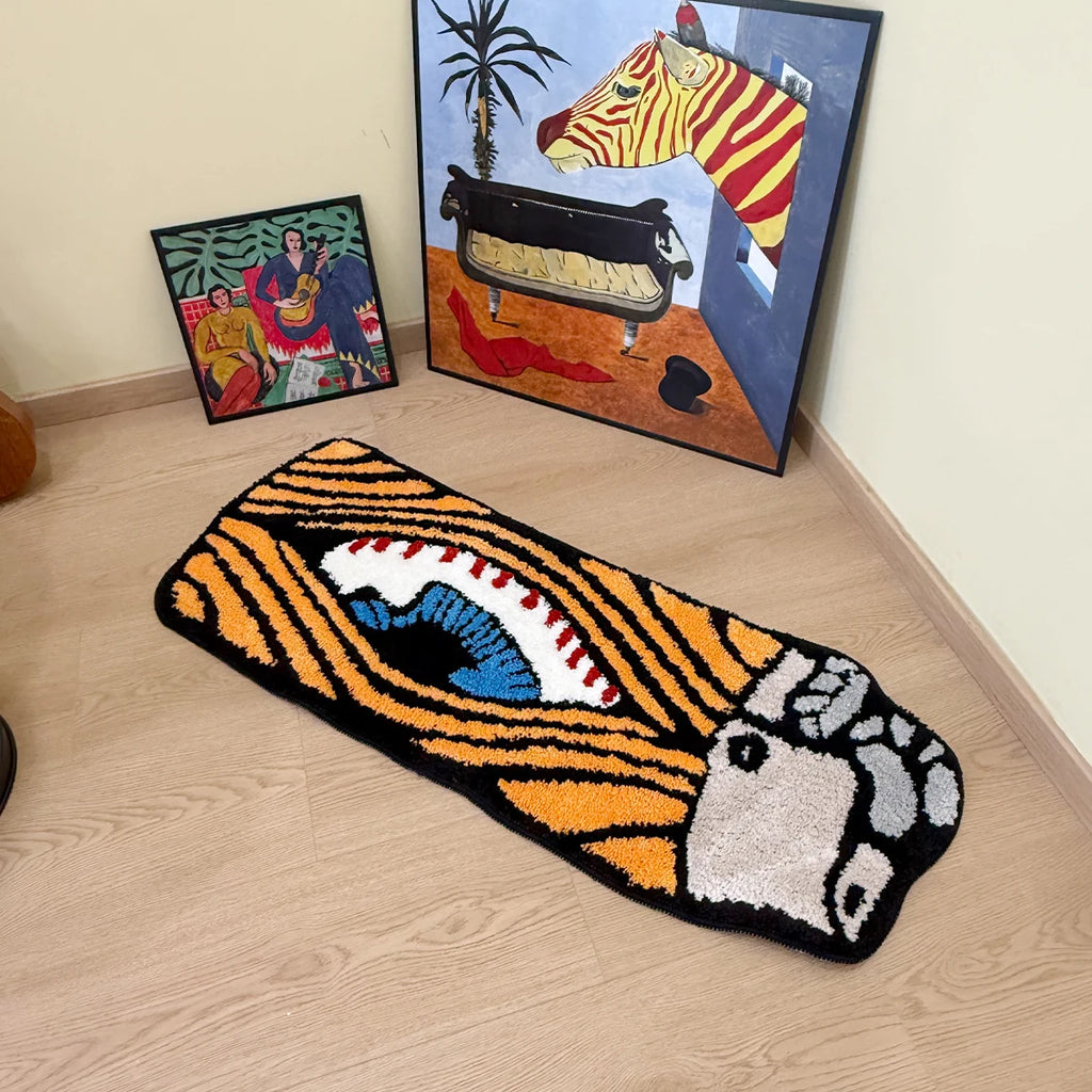 Lighter-Shaped Brown Novelty Floor Rug – Unique 3D Aesthetic Bedroom Accent Mat