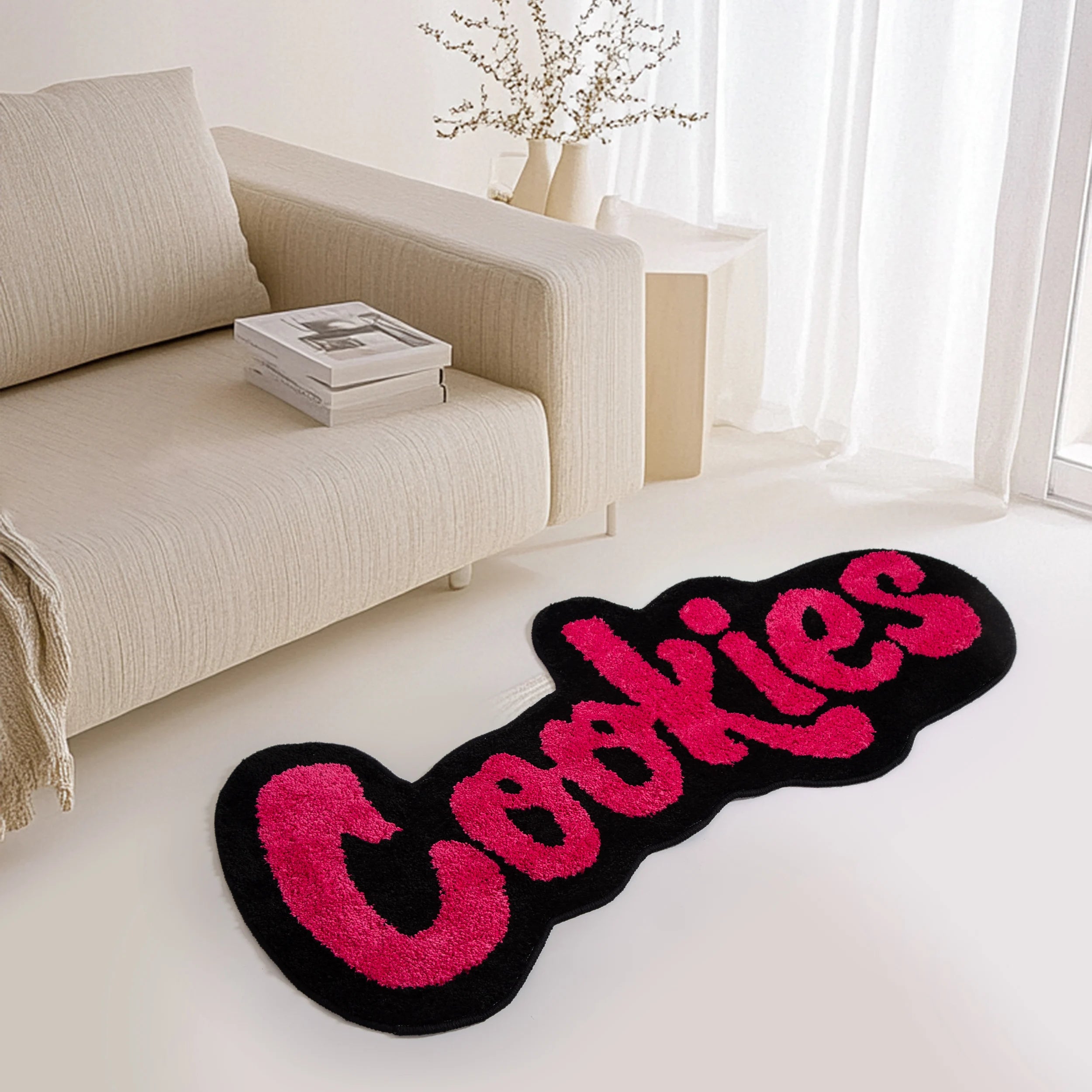 Street Style Cookies Tufted Area Rug – Irregular Shape Soft Non-Slip Mat