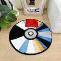 Vibrant CD Record Shaped Tufted Rug – 3D Retro Round Carpet for Living Room