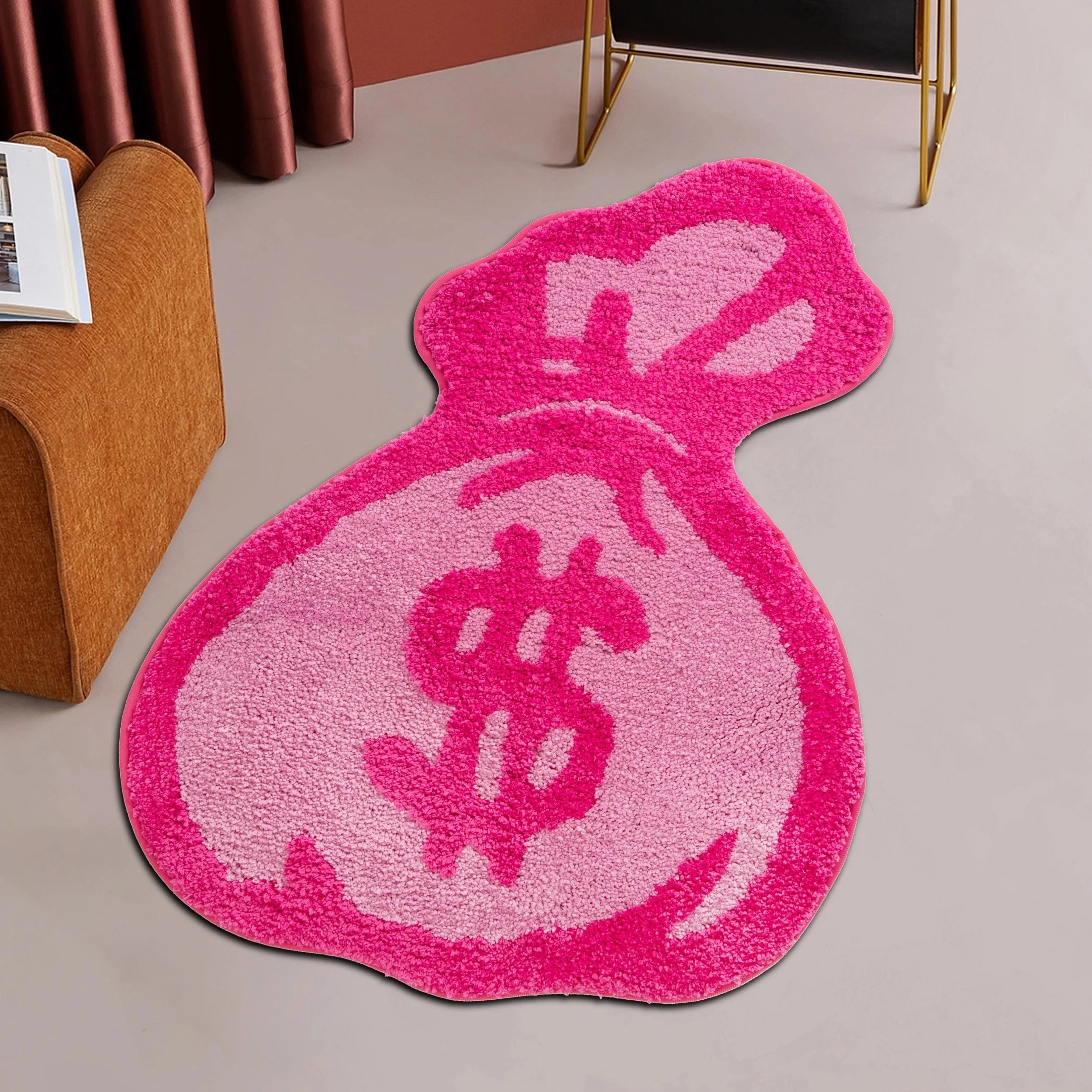 Cartoon Wallet Tufted Velvet Rug – Soft Anime-Inspired Kids Room Mat