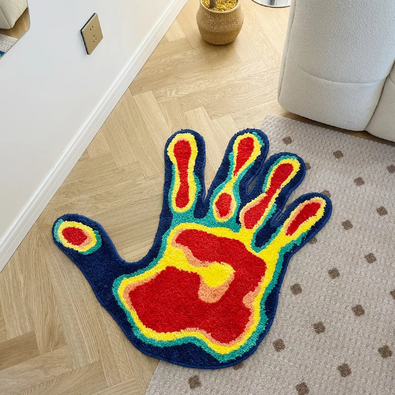 Thermal Palm Tufted Rug – Tropical Boho Handmade Shaped Area Rug