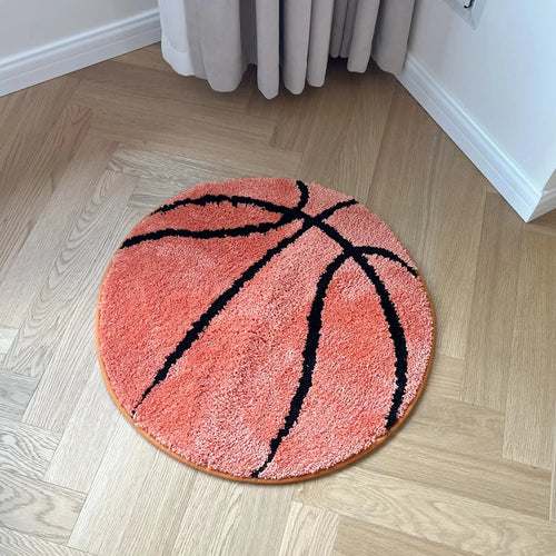 Basketball Tufted Rug – Handmade Sports-Themed Bedroom & Living Room Mat