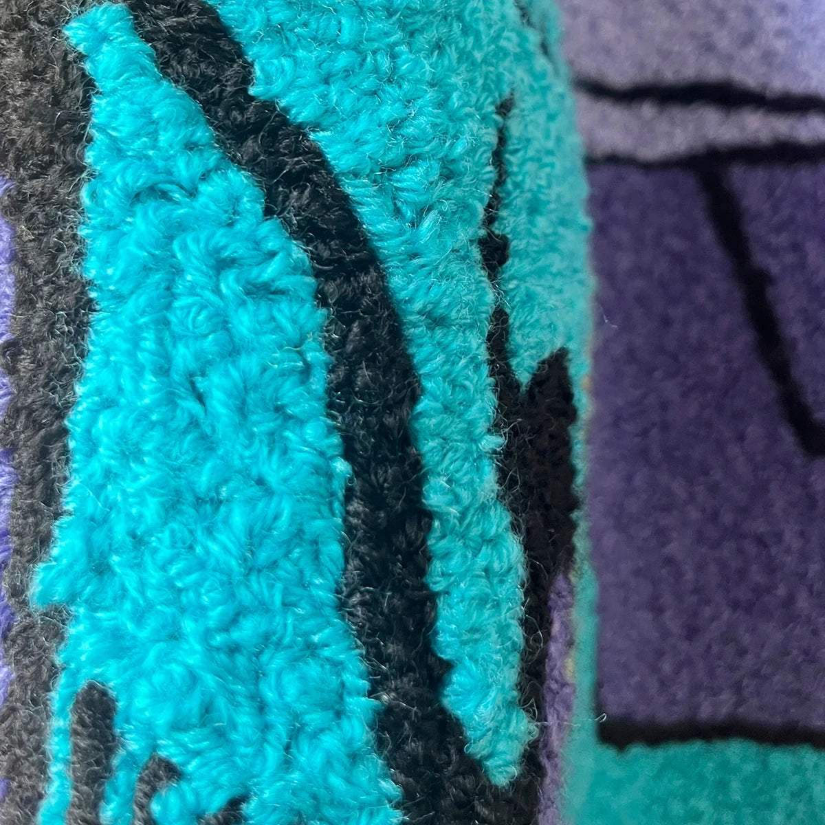 Turquoise & Purple Sports Car Shag Rug – Cool Novelty Racing Car Shaped Floor Mat