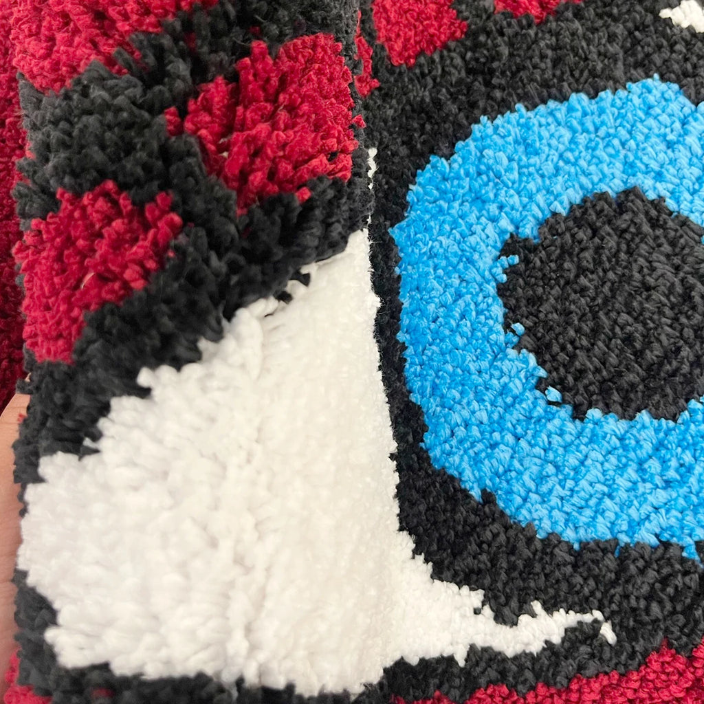 Heart-Eye Bunny Fluffy Kids Bedroom Rug – Cute Soft Plush Children's Room Mat