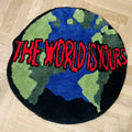 Planet Earth Round Plush Bedroom Rug – Cool Space-Themed Globe Floor Mat