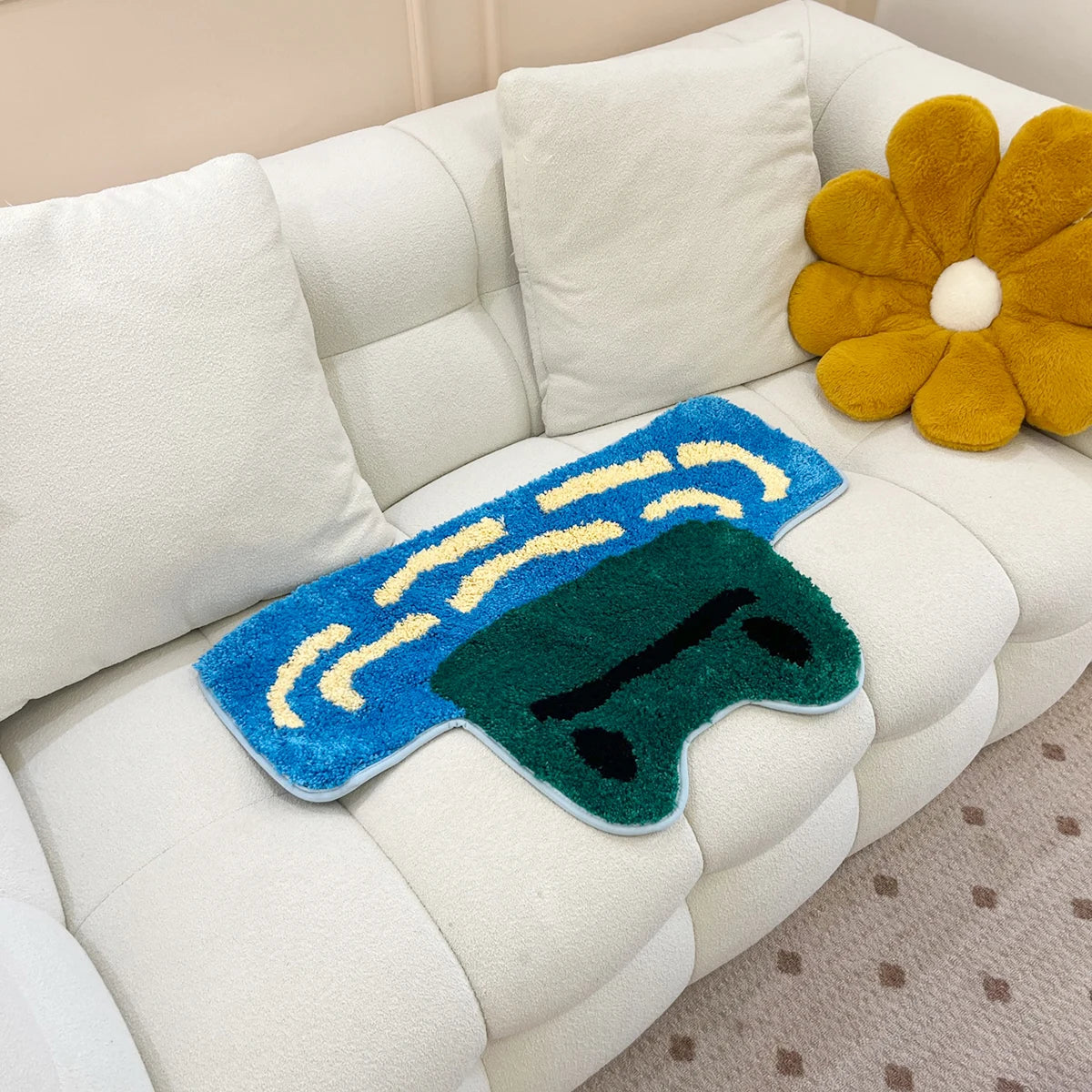 Frog River Kids Plush Tufted Rug – Cute Cartoon Children's Soft Bedroom Mat
