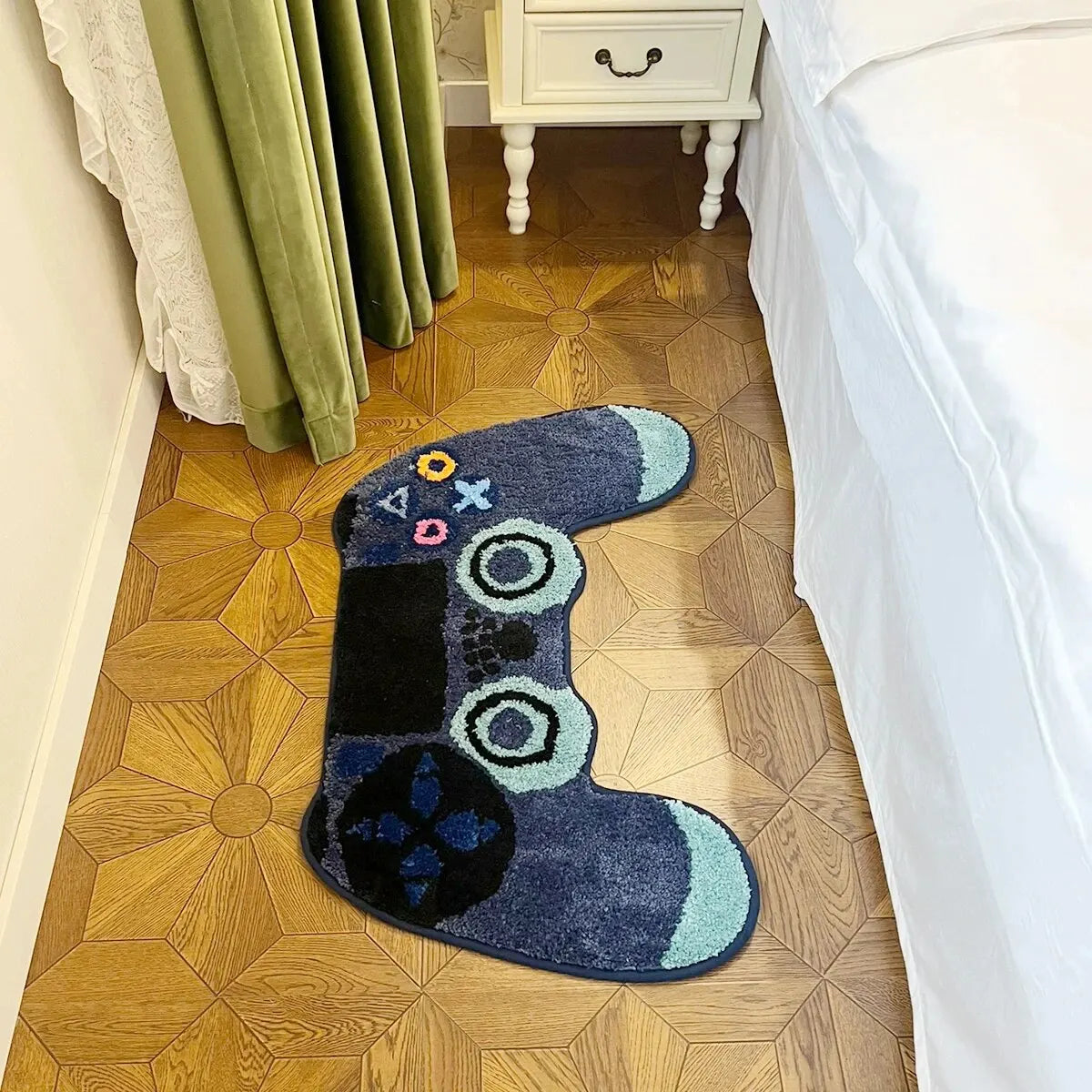 Game Controller Shaped Tufted Rug – Kids & Teen Gaming Room Decor