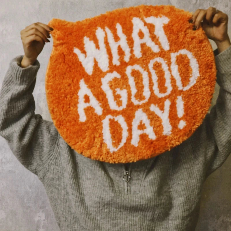 Good Day Pets Orange Plush Rug – Cute Animal-Print Fluffy Bedroom Mat