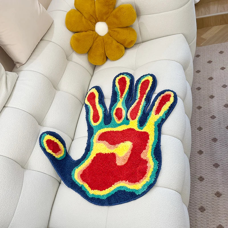 Thermal Handprint heat-map tufted rug