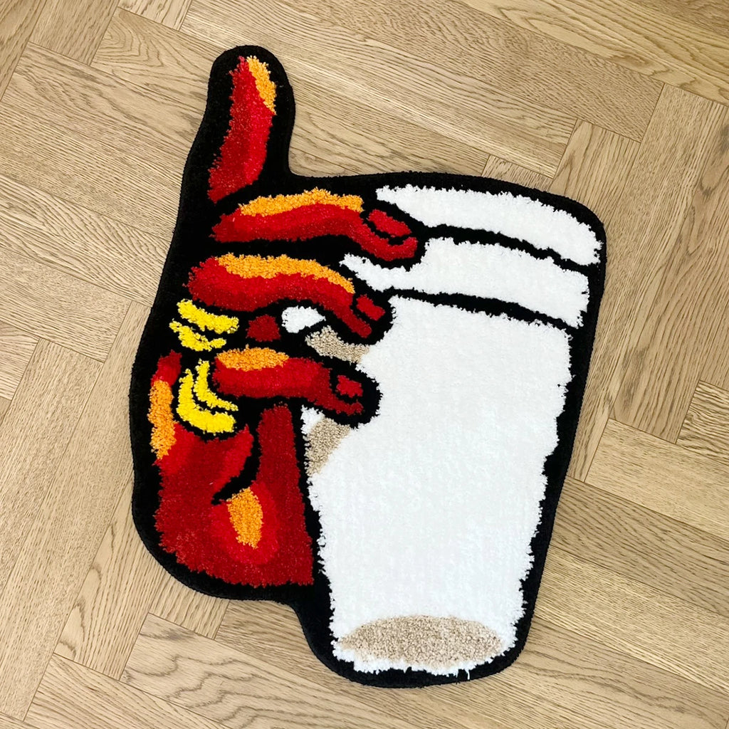 Coffee Cup Hand Vintage Tufted Rug – Funny Aesthetic Bedroom Mat