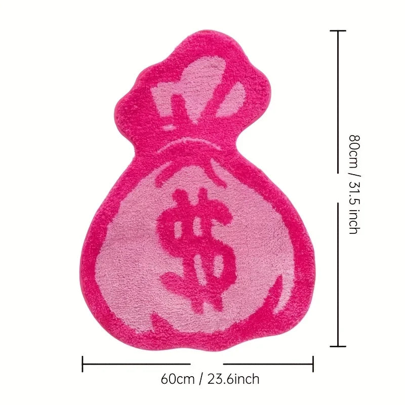 Cartoon Wallet Tufted Velvet Rug – Soft Anime-Inspired Kids Room Mat