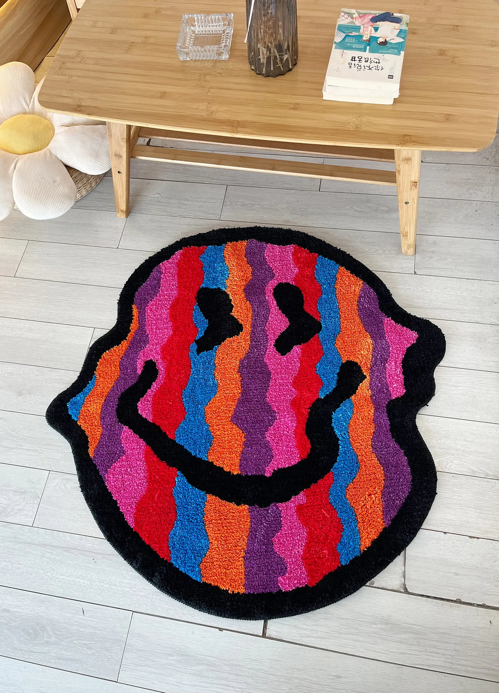 Twisted Smiley Handmade Tufted Rug
