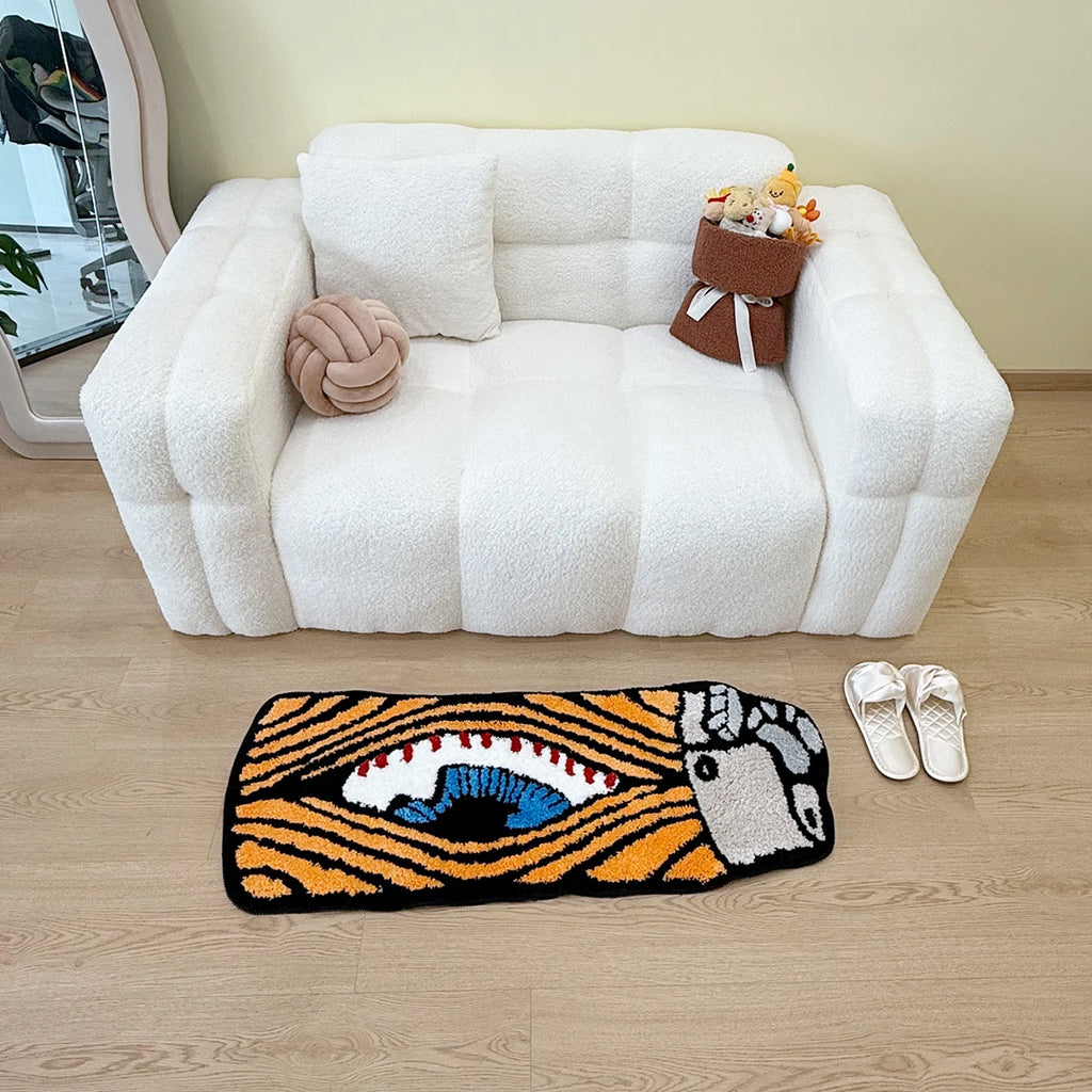Lighter-Shaped Brown Novelty Floor Rug – Unique 3D Aesthetic Bedroom Accent Mat