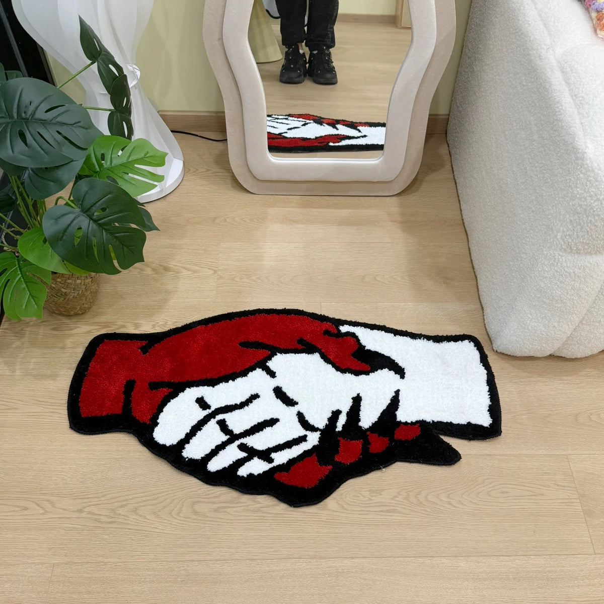 Monster Handshake Halloween Tufted Rug – Spooky Bedroom Mat