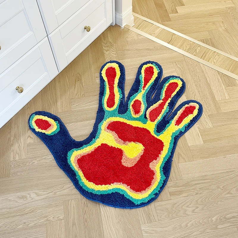 Thermal Palm Tufted Rug – Tropical Boho Handmade Shaped Area Rug