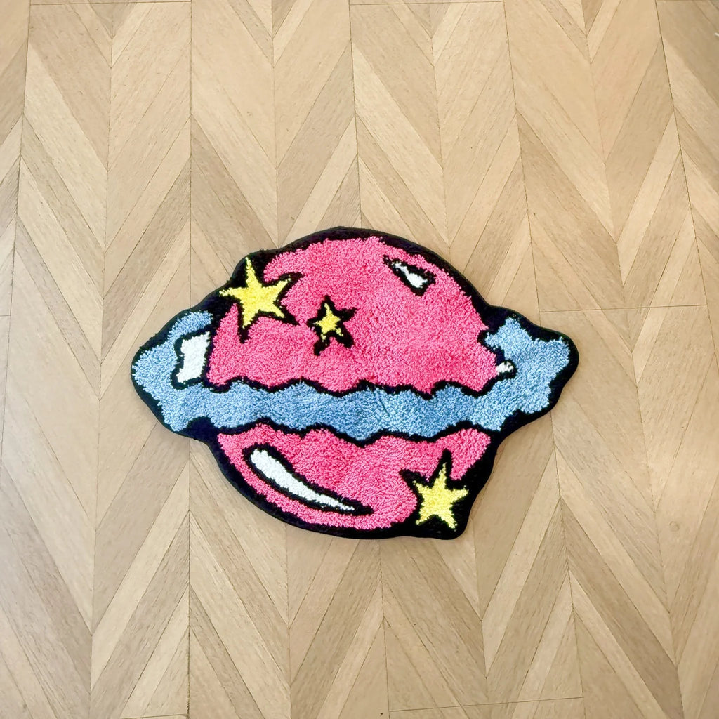 Cartoon Star Shaped Fluffy Accent Rug – Kids & Teens Fun Bedroom Floor Mat