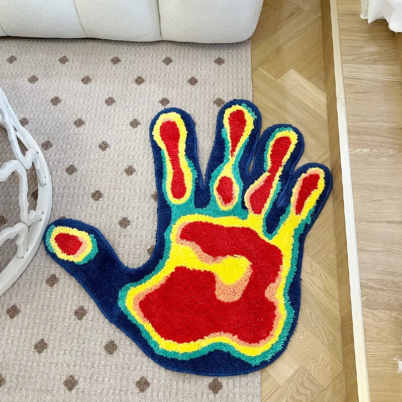 Thermal Palm Tufted Rug – Tropical Boho Handmade Shaped Area Rug