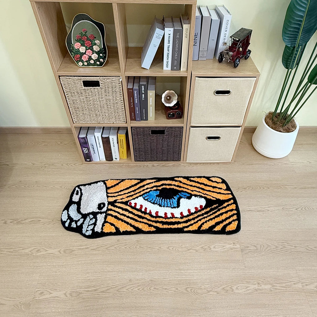 Lighter-Shaped Brown Novelty Floor Rug – Unique 3D Aesthetic Bedroom Accent Mat