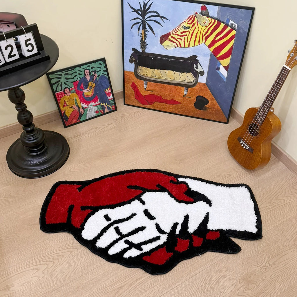 Monster Handshake Halloween Tufted Rug – Spooky Bedroom Mat