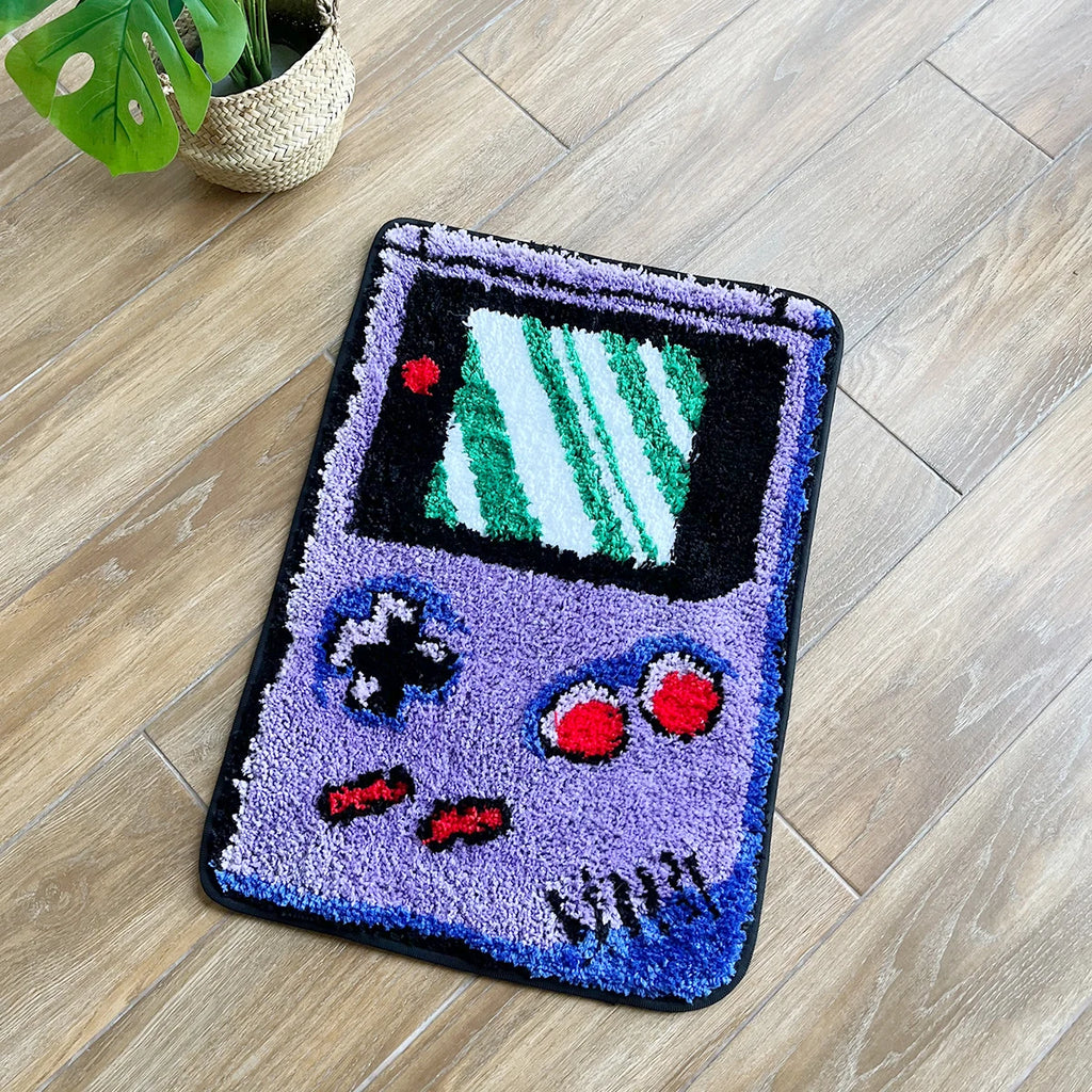 Retro Handheld Game Console Tufted Rug – Nostalgic Gaming Room Decor