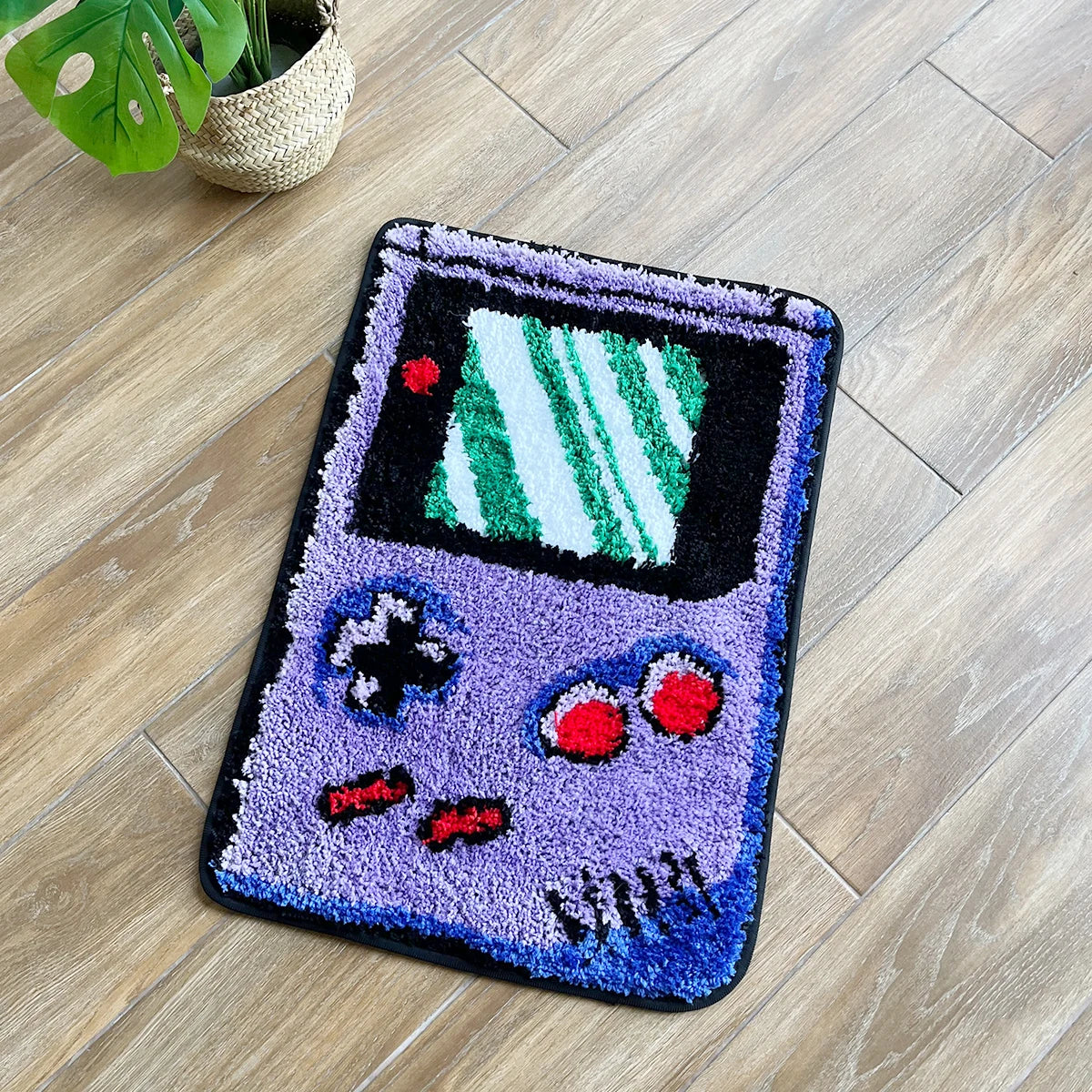 Retro Handheld Game Console Tufted Rug – Nostalgic Gaming Room Decor