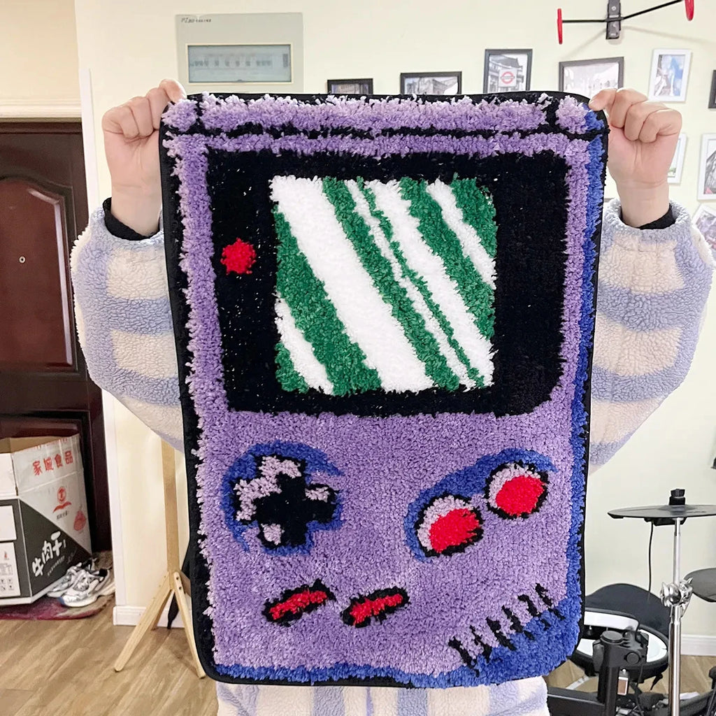 Retro Handheld Game Console Tufted Rug – Nostalgic Gaming Room Decor