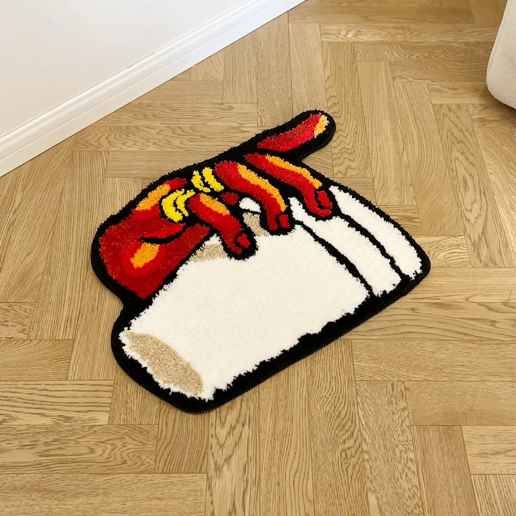 Coffee Cup Hand Vintage Tufted Rug – Funny Aesthetic Bedroom Mat