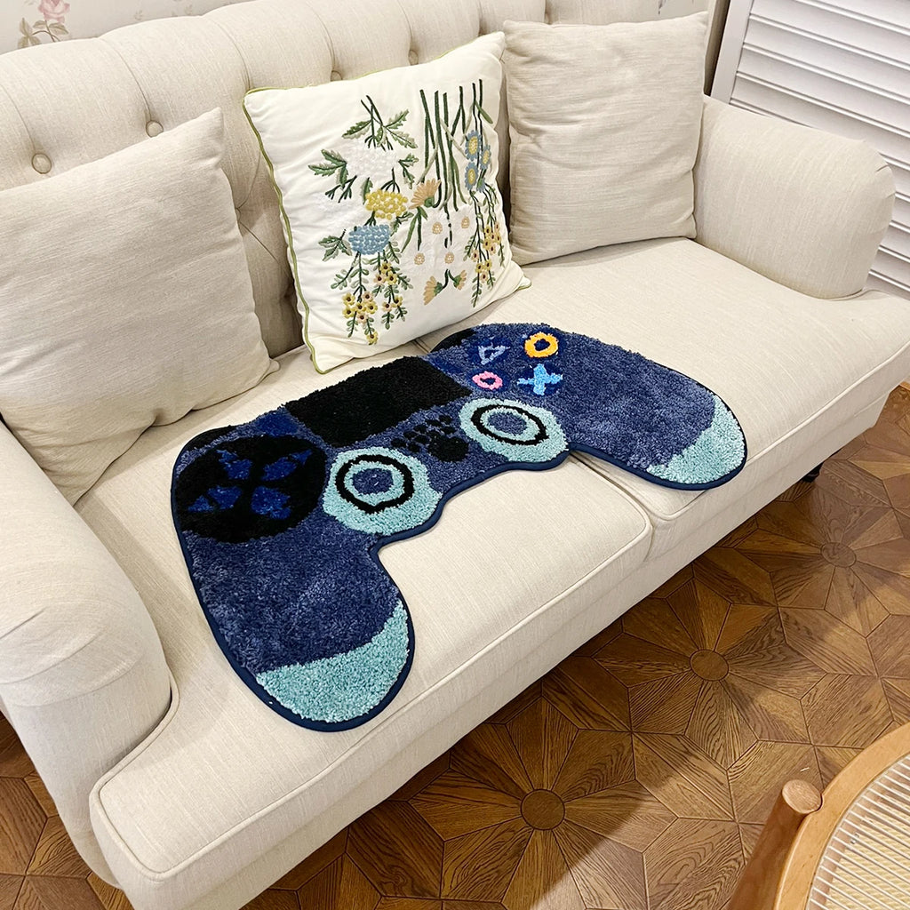 Game Controller Shaped Tufted Rug – Kids & Teen Gaming Room Decor