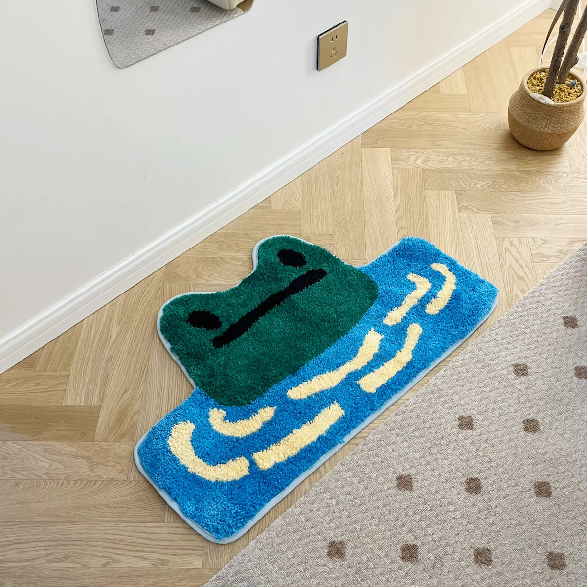 Frog River Kids Plush Tufted Rug – Cute Cartoon Children's Soft Bedroom Mat