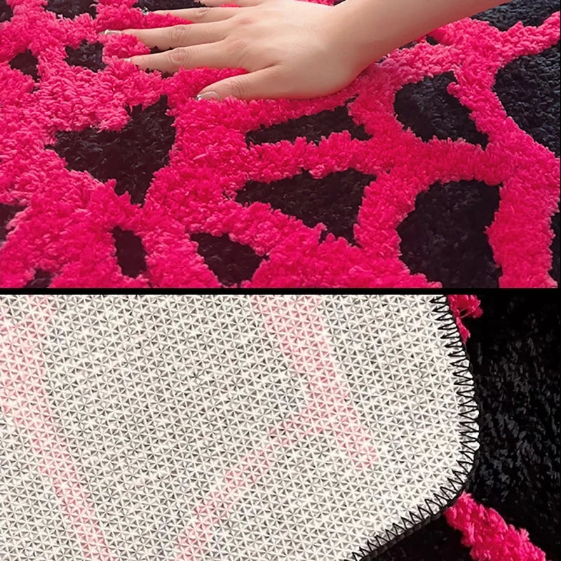 Spider Web Plush Accent Rug – Halloween & Gothic Themed Bedroom Floor Mat