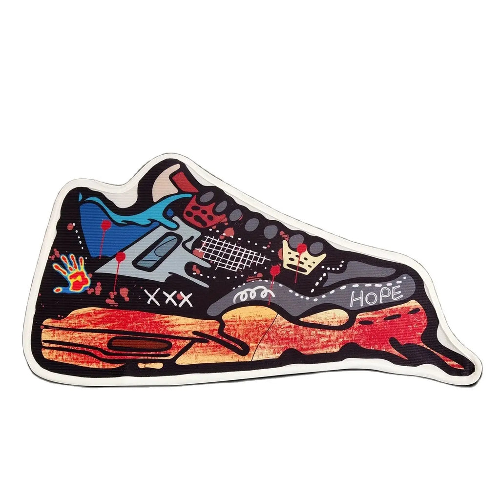 Sneaker Graffiti Non-Slip Entryway Rug – Urban Streetwear-Inspired Floor Mat