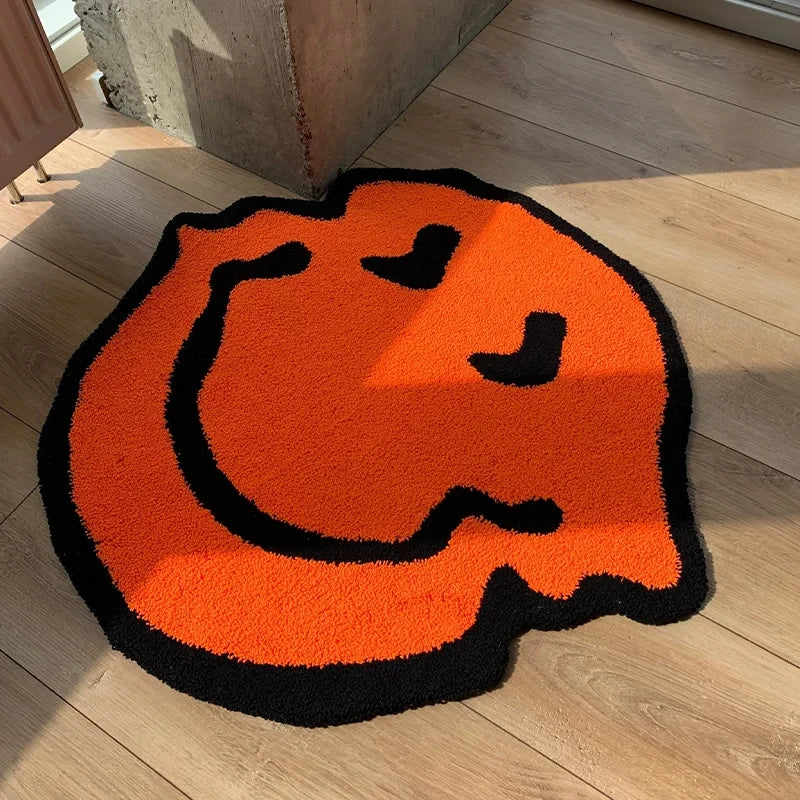 Twisted Smiley Handmade Tufted Rug – Quirky Aesthetic Tufted Bedroom Decor
