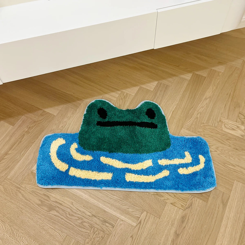 Frog River Kids Plush Tufted Rug – Cute Cartoon Children's Soft Bedroom Mat