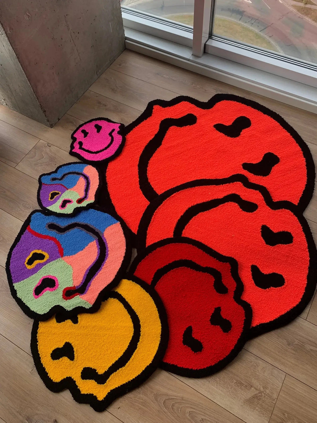 Twisted Smiley Handmade Tufted Rug