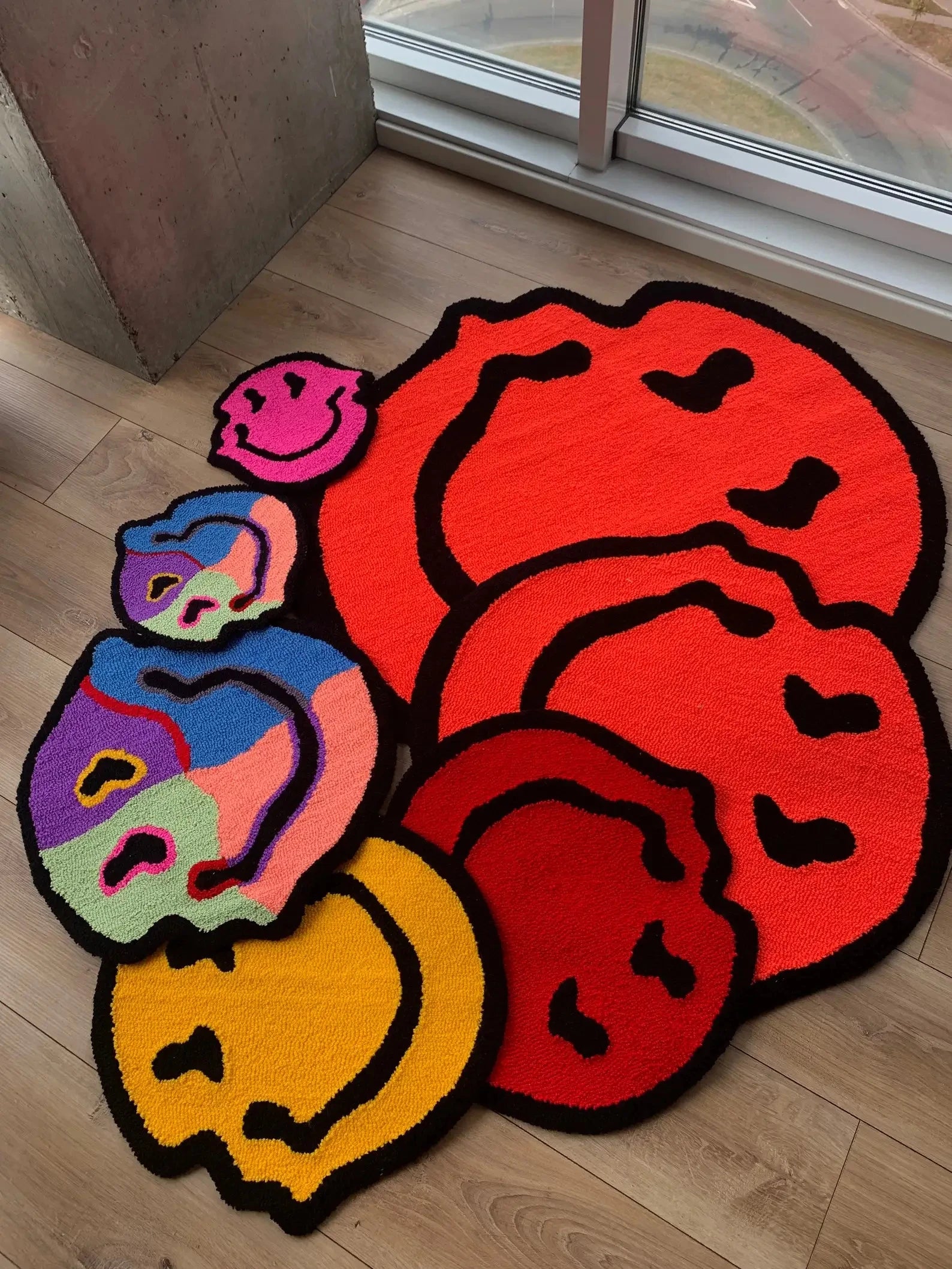 Twisted Smiley Handmade Tufted Rug